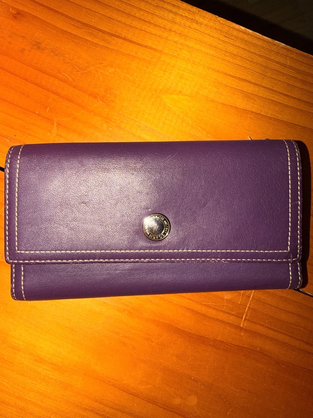 Coach Purple Wallet With Lavender Interior